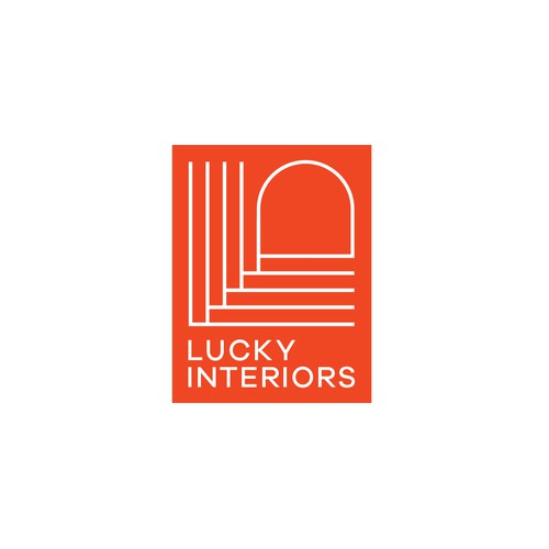 Interior design logo with the title 'Lucky Interiors'