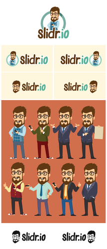 Beard logo with the title 'Love beards, cute animals, and tech? Give slidr.io a fun mascot logo'