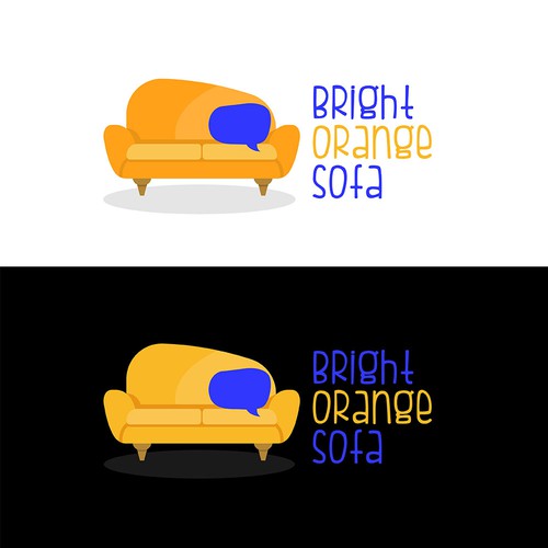Interview design with the title 'Brigh Orange Sofa Talk Show Logo'