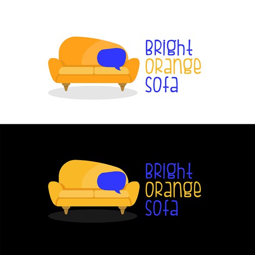 Interview logo with the title 'Brigh Orange Sofa Talk Show Logo'