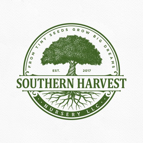 Root design with the title 'Southern Harvest'