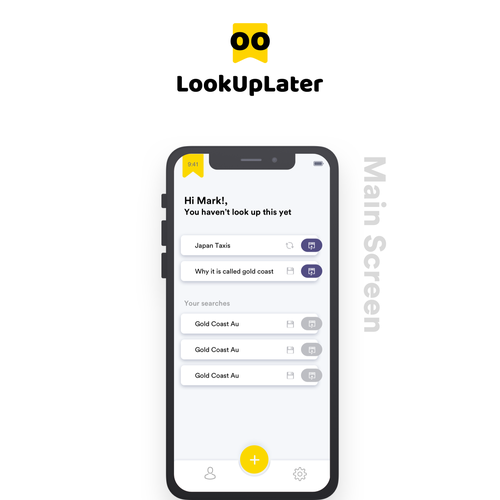 Search engine design with the title 'Fun and user friendly app design'