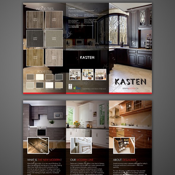 Tri-fold design with the title 'Tri-fold for a Furnishing Company'