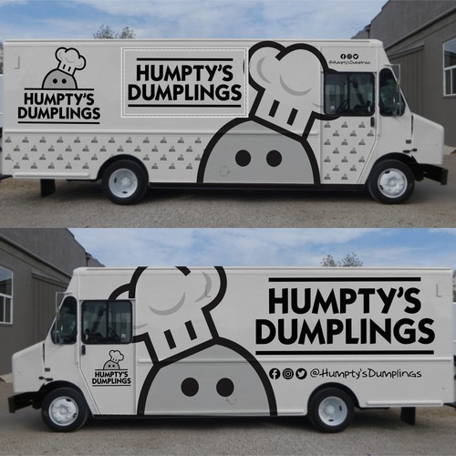Food truck design with the title 'HUMPTY'S DUMPLINGS'
