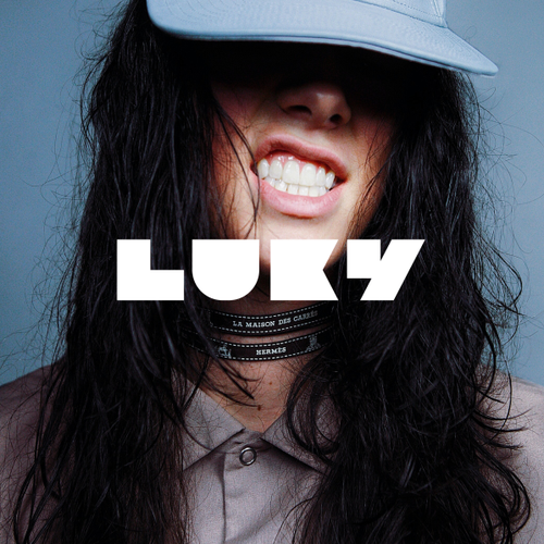 Lettering design with the title 'LUKY'