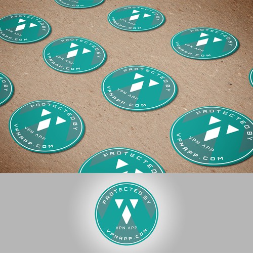 Laptop design with the title 'VPN APP Laptop Sticker'