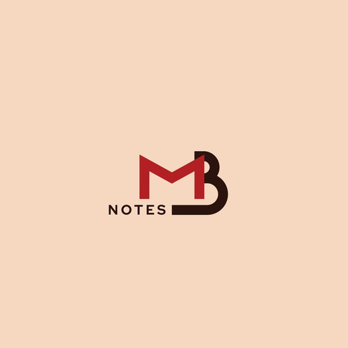 Writing logo with the title 'Typographic logo for MB notes'
