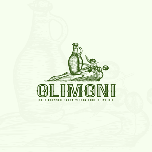 Olive oil logo with the title 'olimoni'