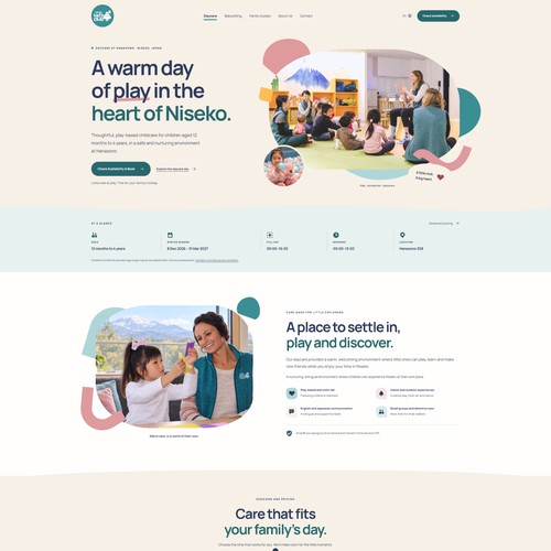 Website with the title 'Daycare web page'
