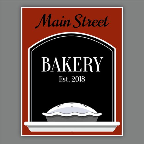 Pie design with the title 'Logo for Main Street Bakery'