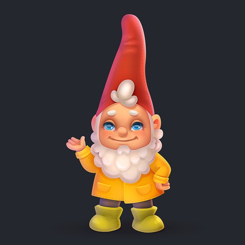 Gnome design with the title 'Funny gnome. Cartoon character'