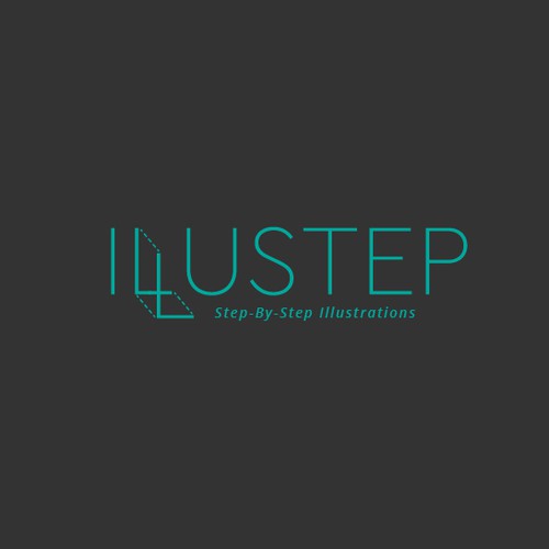 Blueprint design with the title 'Illustep Logo Concept'