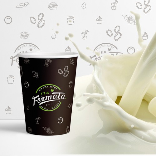 Boba logo with the title 'fermata/ logo and pattern design'