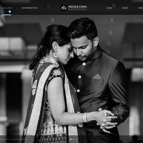 Photography website with the title 'A Website Design Concept for a Wedding Photographer '