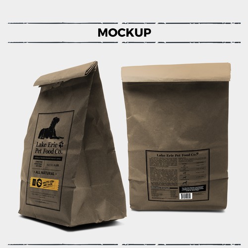 Bag label with the title 'Label For Hip All-Natural Pet Food Brand'