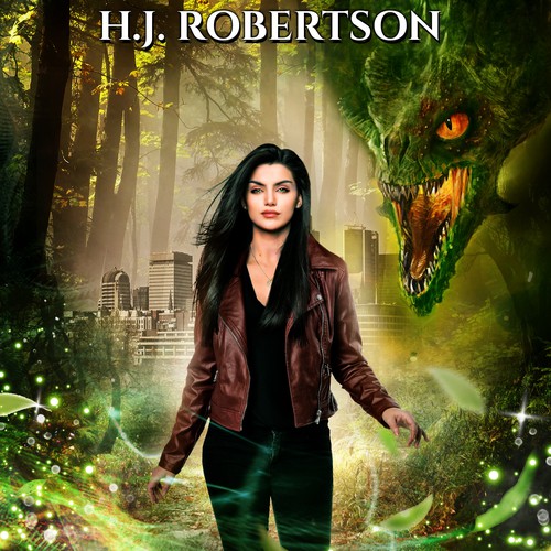 Urban fantasy book cover with the title 'Haesel The Prophecy Witch by H.J.Robertson'