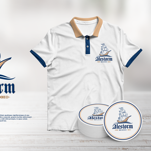 Ship logo with the title 'Custom brewery logo'