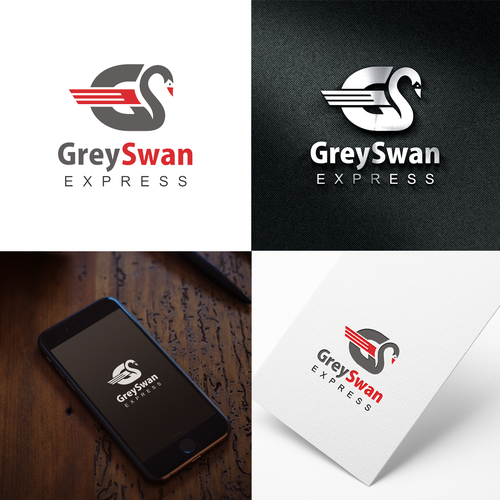 Trucking logo with the title 'GreySwan Express Logo'