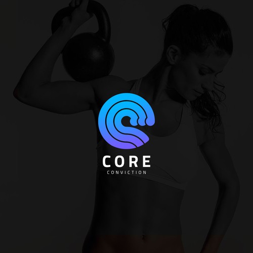 Gym brand with the title 'Core conviction logo'