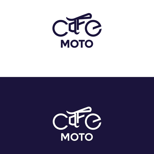 Cafe bar logo with the title 'a sublime word of CAFE on a caferacer bike'