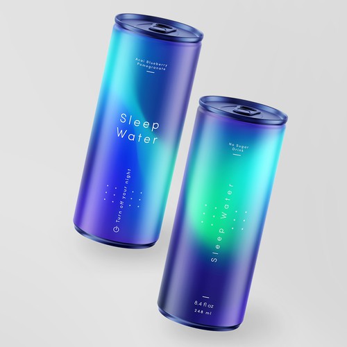 Water label with the title 'Can for Sleep Beverage'