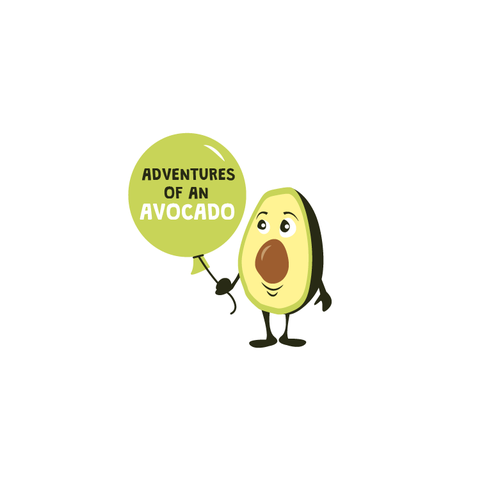 Avocado logo with the title 'Create a playful illustration of an avocado with and chic, simple logo with a touch of warmth'