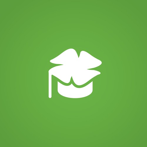 Shamrock logo with the title 'Clean Modern Logo Design for Clover Learning'