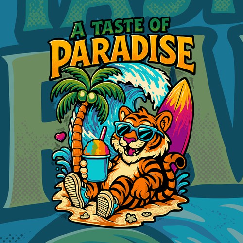Tiger design with the title 'A Taste of Paradise'