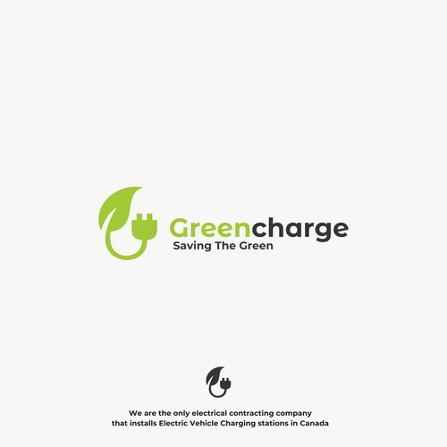 Plug logo with the title 'Greencharge Logo Concept'