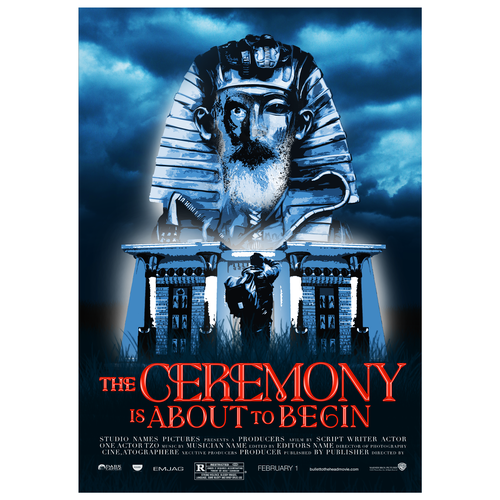 Egyptian design with the title 'Movie poster for a new horror film'