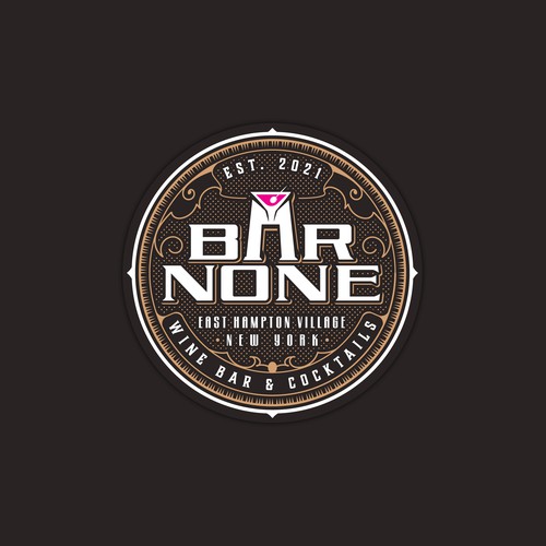 Cocktail design with the title 'BAR NONE'