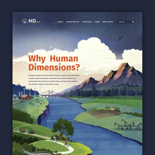 Illustration website with the title ' HDgov Website Redesign & Branding'