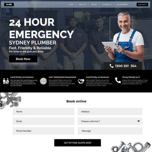 Design firm website with the title 'Plumbing Website'