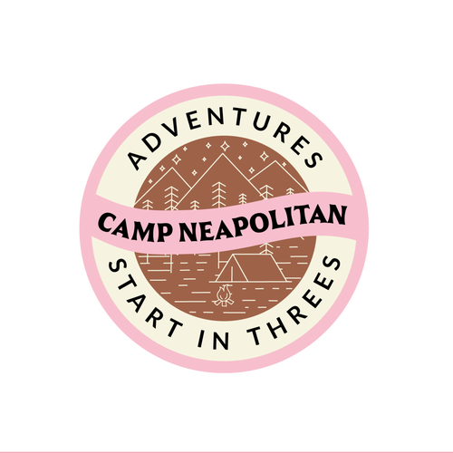 Ice cream logo with the title 'Logo design for Camp Neapolitan'