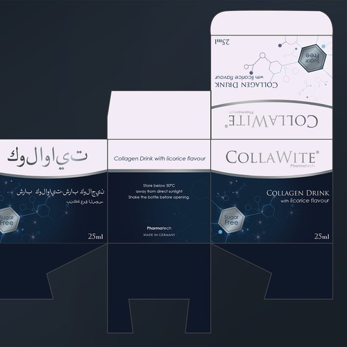 Flavor design with the title 'Packaging identity for Collagen Drink'