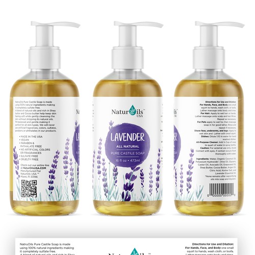 Logo label with the title 'Liquid soap design'