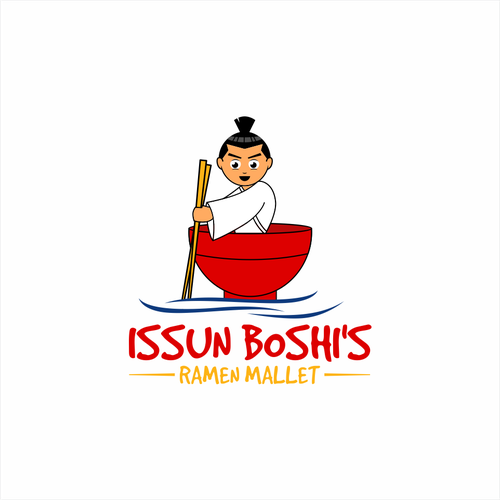 Economy logo with the title 'Issun Boshi's Ramen Mallet logo'