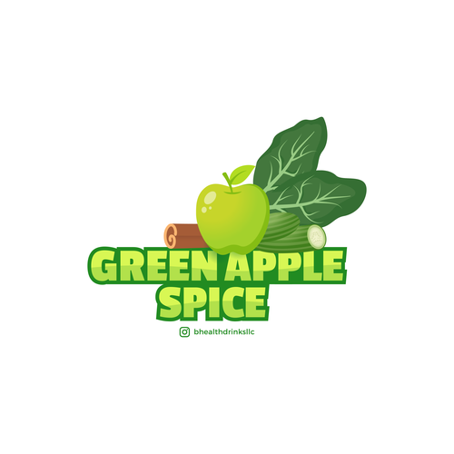 Juice logo with the title 'Green Apple Spice'
