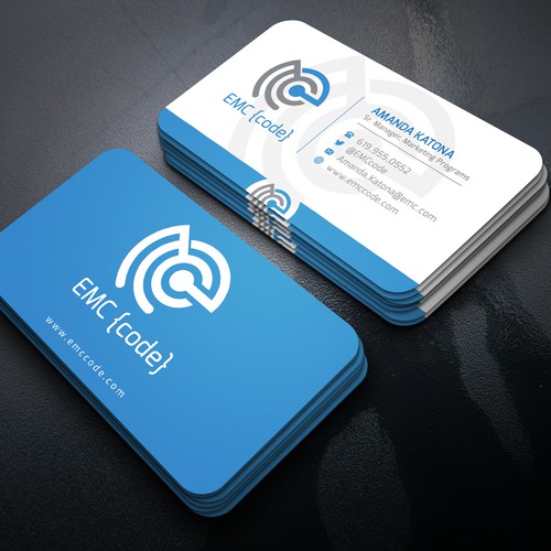 Cyan design with the title 'Business card'