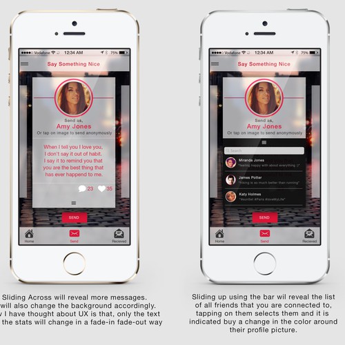 Glossy design with the title 'Unique app'