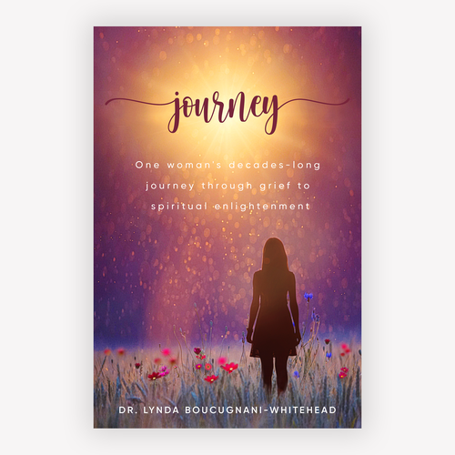 Religious book cover with the title 'Book cover design: Journey'