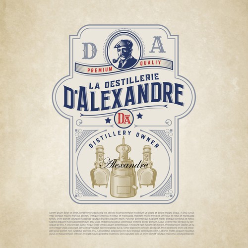 Distillery brand with the title 'La destilerie D'Alexandre'