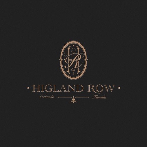 Hand-drawn logo with the title 'Higland Row'