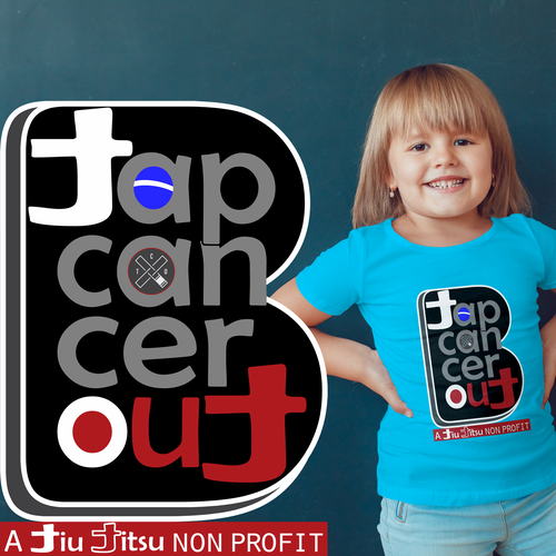 Japanese t-shirt with the title 'Brazilian Jiu Jitsu -Tap Cancer Out'