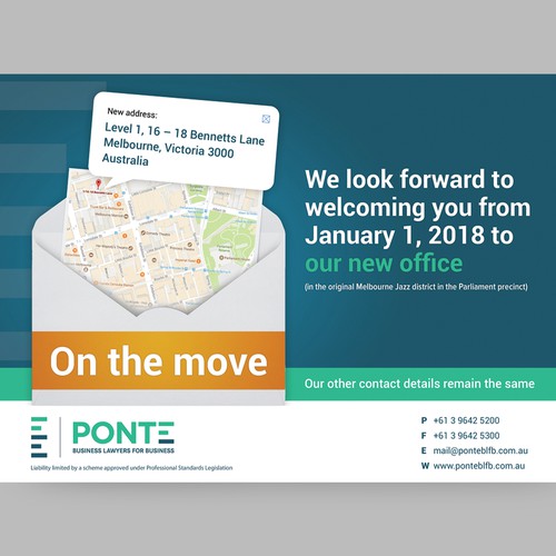 Contrast design with the title 'Design a creative flyer for PONTE'