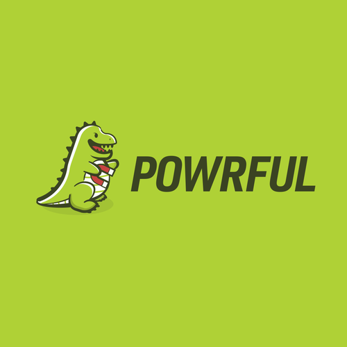 Magnet logo with the title '"Powrful" T-Rex'
