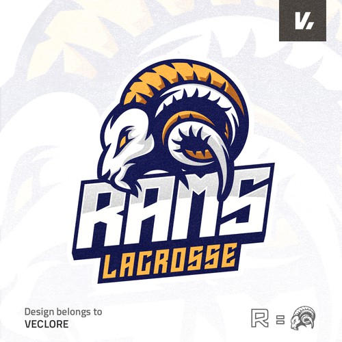 Ram logo with the title 'A Ram mascot logo design for a sports brand'