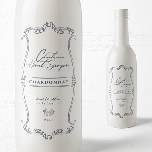Luxury packaging with the title 'Wine Bottle Label Design'