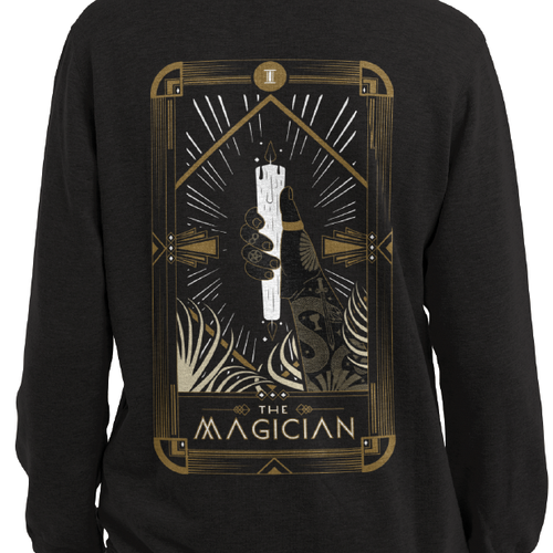 Esoteric design with the title 'Tarot Card inspire T-Shirt Design'