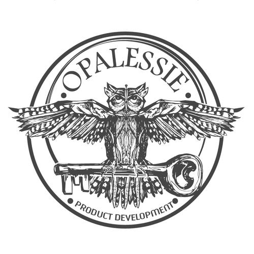 Owl logo with the title 'vintage hand drawing owl design'